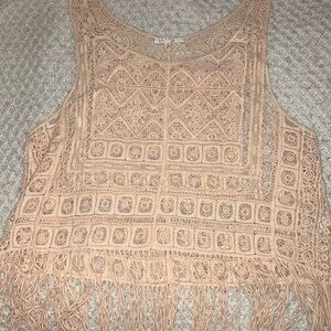 Active Fringe Crochet Top Size Medium